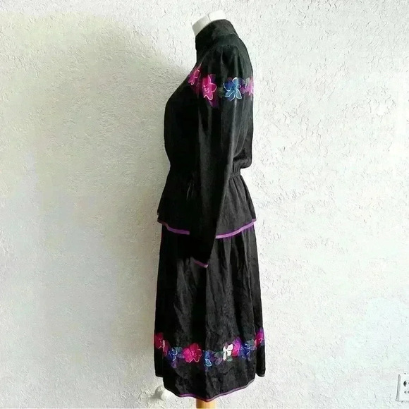 Mary McFadden silk 2 piece floral‎ print set size 4 - Picture 6 of 14